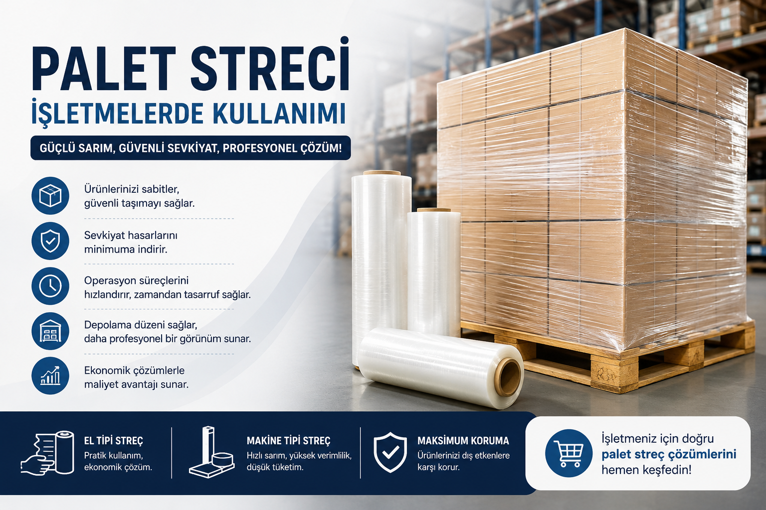 Palet Streç Nedir? Kullanım Alanları, Avantajları ve Doğru Streç Seçimi Rehberi
